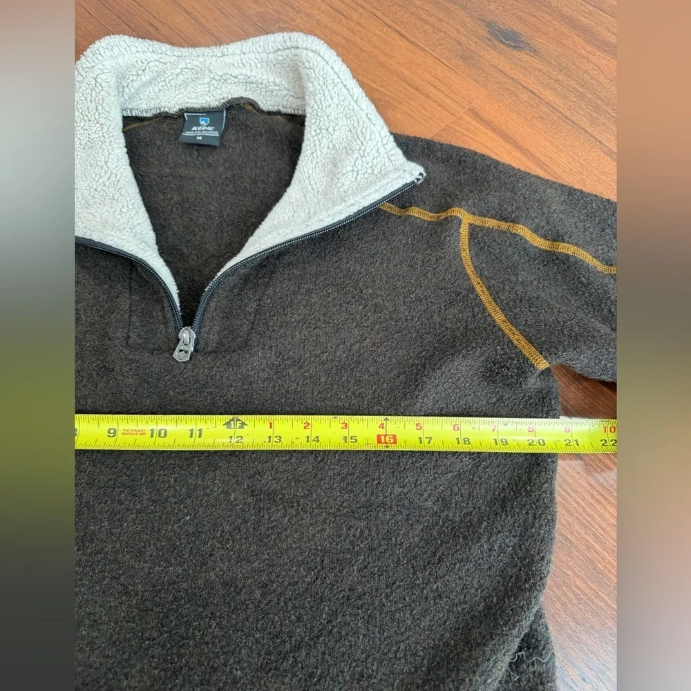 Kuhl Alfpaca Fleece Quarter Zip Pullover Sweater Jacket Womens Size M Brown - Picture 4 of 7